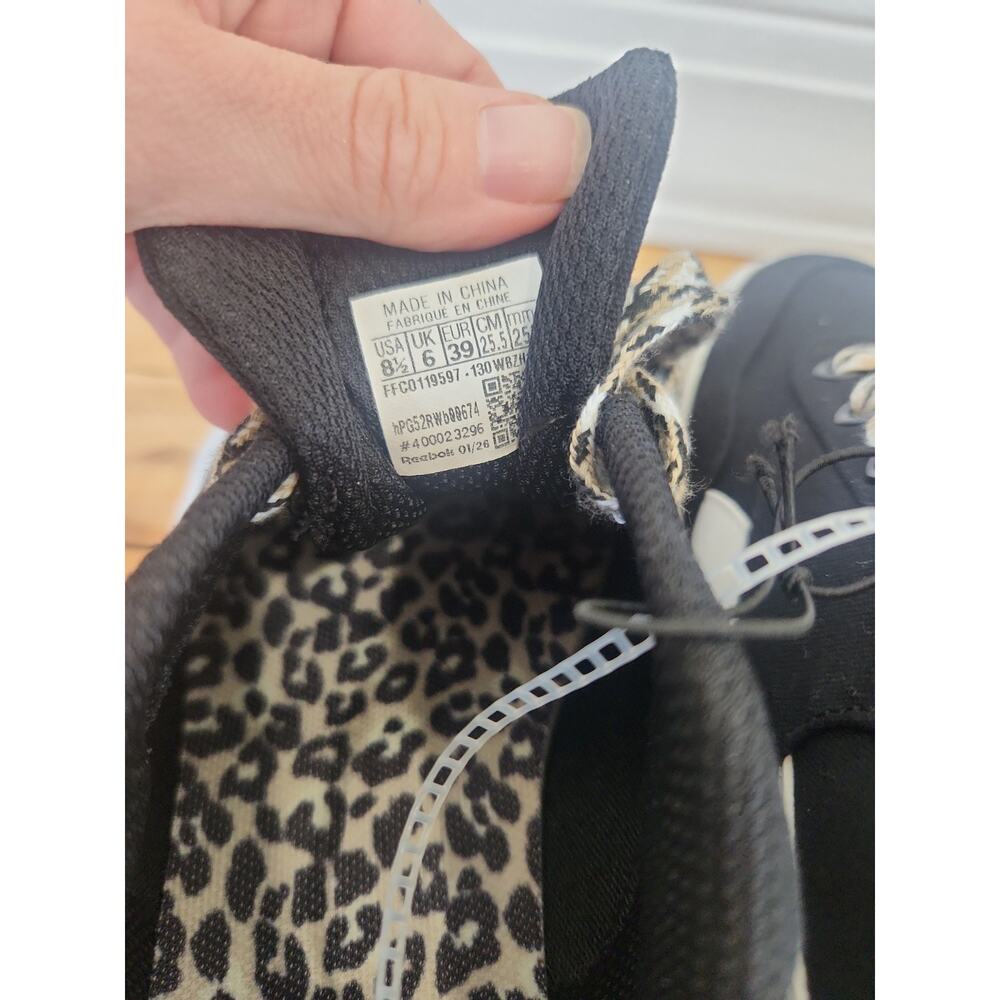 Reebok Leopard Print Shoes Brown Black White Low Top Comfort Size 8.5 NEW - Picture 6 of 7